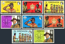 Grenada 468-473,C27-C28,474, MNH. Scouts, 65th Ann.1972. Saluting,Baden-Powell, - Grenada (1974-...)