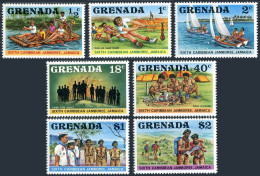 Grenada 805-811,812, MNH. Mi 843-849,Bl.65. 6th Caribbean Jamboree,1977. Regatta - Grenade (1974-...)