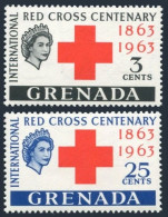 Grenada 191-192, Lightly Hinged. Michel 190-191. Red Cross Centenary, 1963. - Grenade (1974-...)