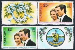 Grenada 516-517/lb,517a Sheet,MNH. Princess Anne,Mark Phillips Wedding,1973. - Grenada (1974-...)