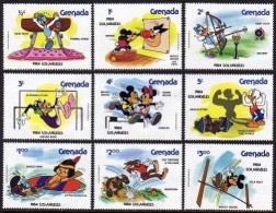 Grenada 1185-1193,MNH.Mi 1242-1250. Olympics Los Angeles-1984.Disney Characters. - Grenade (1974-...)