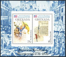 Grenada 723, MNH. Michel 757 Bl.54. 1976. Fight For Liberty, Peace Treaty, 1783. - Grenade (1974-...)