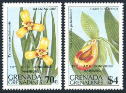 Grenada Gren 598-99, MNH. Michel 608-609. Flowers, UPU Congress, Hamburg, 1984. - Grenada (1974-...)