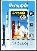 Grenada 427, MNH. Michel 412 Bl.16. Rocket Blastoff, 1971. Apollo 15. - Grenade (1974-...)