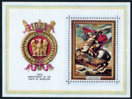 Grenada 415a, MNH. Mi Bl.17. Napoleon By Jacques Louis David, 1971. Arms-Eagle. - Grenade (1974-...)