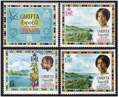 Grenada 316-319, MNH. Michel 307-310. CARIFTA Exposition, 1969. View, Fruits. - Grenade (1974-...)