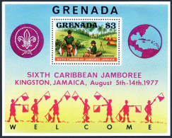 Grenada 812, MNH. Michel 850 Bl.65. Caribbean Jamboree, 1977. Semaphore. - Grenade (1974-...)