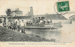 Saint Jean De Losne Le Linguet Ou Jonction Du Canal De Bourgogne Avec La Saone Peniche Remorqueur - Autres & Non Classés