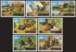 Grenada 644-650,651, MNH. Michel 677-684 Bl.45. World Jamboree Norjamb-1975. - Grenada (1974-...)