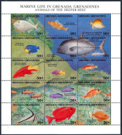 Grenada Gren 1356 Sheet,1357,MNH.Michel 1474-1489 Bl.230. Marine Life:Reef,Fish. - Grenade (1974-...)