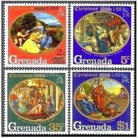 Grenada 341-344, Hinged. Mi 332-335. Christmas 1969. Veronese, Titian,Botticelli - Grenada (1974-...)