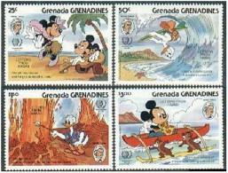 Grenada Gren 712-715, MNH. Mi 721-724. Walt Disney, 1985. Mark Twain,Letters. - Grenade (1974-...)