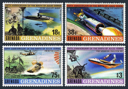 Grenada Gren 323-326, MNH. Ml 330-333. Jules Verne. Plane,Ship, Helicopter,Space - Grenada (1974-...)