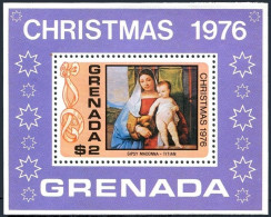 Grenada 779, MNH. Michel Bl.61. Christmas 1976, Paintings By Gipsy. - Grenada (1974-...)