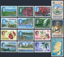 Grenada 215-229, Hinged. Mi 205-216. QE II 1966. Scenes, Flowers,Falls,Map,Arms, - Grenade (1974-...)