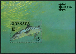 Grenada 1514-1515, MNH. Michel Bl.185-186. CAPEX-1987: Barracuda,Yellowfin Tuna. - Grenada (1974-...)