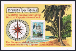 Grenada Gren 307,MNH.Michel Bl.4. Captain James Cook,1978.Sailing Ship. - Grenada (1974-...)