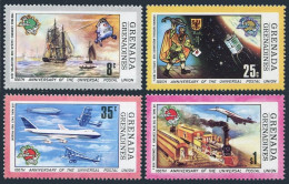 Grenada Gren 24-28,MNH.Michel 26-29,Bl.3. UPU-100,1974.Ship,Concorde,Zeppelin. - Grenada (1974-...)