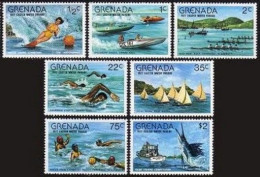 Grenada 794-800,801,MNH.Mi 832-838,Bl.64. Water Sport 1977.Fishing,Yacht Race. - Grenade (1974-...)