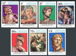 Grenada Gren 67-73,74, MNH. Mi 71-77,78 Bl.9. Michelangelo Buonarroti, 500, 1975 - Grenada (1974-...)