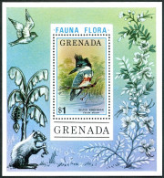 Grenada 699, MNH. Michel Bl.51. Birds 1976. Belted Kingfisher. - Grenade (1974-...)
