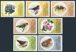 Grenada Gren 145-151,152, MNH. Mi 149-156, Bl.17.  Flora,Fauna 1976. Birds,Toad, - Grenade (1974-...)