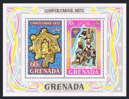 Grenada 481, MNH. Michel Bl.27. Christmas 1972. Virgin & Child Crosier, 3 Kings. - Grenada (1974-...)