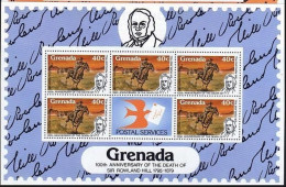 Grenada 926, 929 Sheets, MNH. Mi 967C,970C. Sir Rowland Hill, 1979. Horses. - Grenade (1974-...)