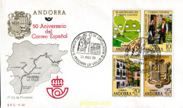 404553 MNH ANDORRA. Admón Española 1978 50 ANIVERSARIO DEL CORREO ESPAÑOL - Unused Stamps