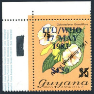 Guyana 646, MNH. Mi 948. Odontadenia Grandiflora. ITU/WHO 17 MAY 1983 Overprint. - Guyana (1966-...)
