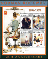 Guyana 3831 Ad Sheet, MNH. Paintings By Norman Rockwell, 2004. - Guyana (1966-...)