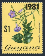 Guyana 367 Surcharged 1981,MNH.Michel 629. Plant Chelonanthus Uliginoides. - Guyana (1966-...)