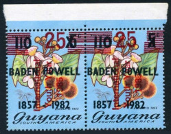 Guyana 1347 Baden Powell Pair, MNH. Michel 1401. Flowers. Youth Year IYY-1985. - Guyana (1966-...)