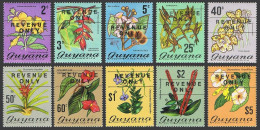 Guyana 134-136,141A-147,MNH.Michel 395-398,404-409,442.Flowers,REVENUE ONLY,1975 - Guiana (1966-...)