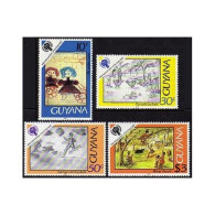 Guyana 302-305,MNH.Michel 565-568. IYC-1979 Year Of Children Drawings. - Guyane (1966-...)