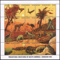 Guyana 2378 Sheet, MNH. Michel 3407-3426 Klb. Cenozic Era Wildlife. - Guiana (1966-...)