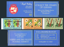 Guyana 331-333 Booklet,334-335,334-335a,MNH. Charles-Diana Wedding,1981.Flowers. - Guyane (1966-...)