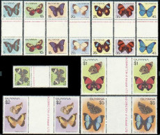 Guyana 279-289 Gutter Pairs-11,MNH.Michel 542-552 Butterflies,1978. - Guiana (1966-...)