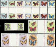 Guyana 279-289 Gutter Pairs-11,MNH.Michel 542-552 Butterflies,1978. - Guyana (1966-...)