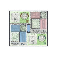 Guyana 197-200,MNH.Michel 460-463. UPU-100,1974.Sailing Ship,Stamp On Stamp. - Guyane (1966-...)