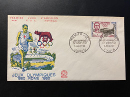Enveloppe 1er Jour "Jeux Olympiques De Rome " - 09/07/1960 - 1265 - Historique N° 347 - 1960-1969