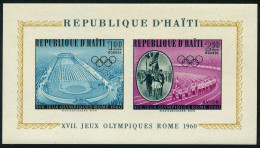 Haiti C165a, MNH. Michel Bl.14. Olympics Rome-1960. Stadium, Victor's Parade. - Haiti