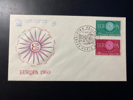 Enveloppe 1er Jour "EUROPA" - 17/09/1960 - 1266/1267 - Historique N° 348 - 1960-1969