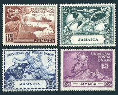 Jamaica 142-145, Hinged. Mi 147-150. UPU-75,1949. Mercury, Communications, Ship, - Jamaique (1962-...)