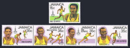 Jamaica 489, 490 Ad Strip, MNH. Michel 487-491. Olympics Moscow-1980. Runners. - Jamaica (1962-...)