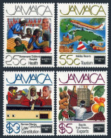 Jamaica 625-628,628a Sheet,MNH. AMERIPEX-1986:Health,Tourism,Constitution,Map, - Giamaica (1962-...)