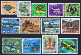 Jamaica 279-291,MNH. C-Day 09.08.1969. Shell, Fish,Butterfly,Blue Marlin,Flower. - Jamaica (1962-...)