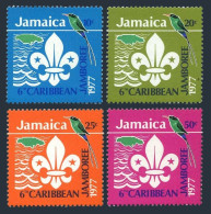 Jamaica 427-430, MNH. Mi 427-430. Scouting, Caribbean Jamboree, 1977.Doctor Bird - Giamaica (1962-...)