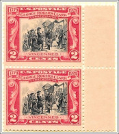 # 651 - 1929 2c George Rogers Clark Pair Mounted Mint - Usati