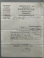 Reçu Perception Pontarlier Chatelblanc L’homme Coly 1812 - Unclassified